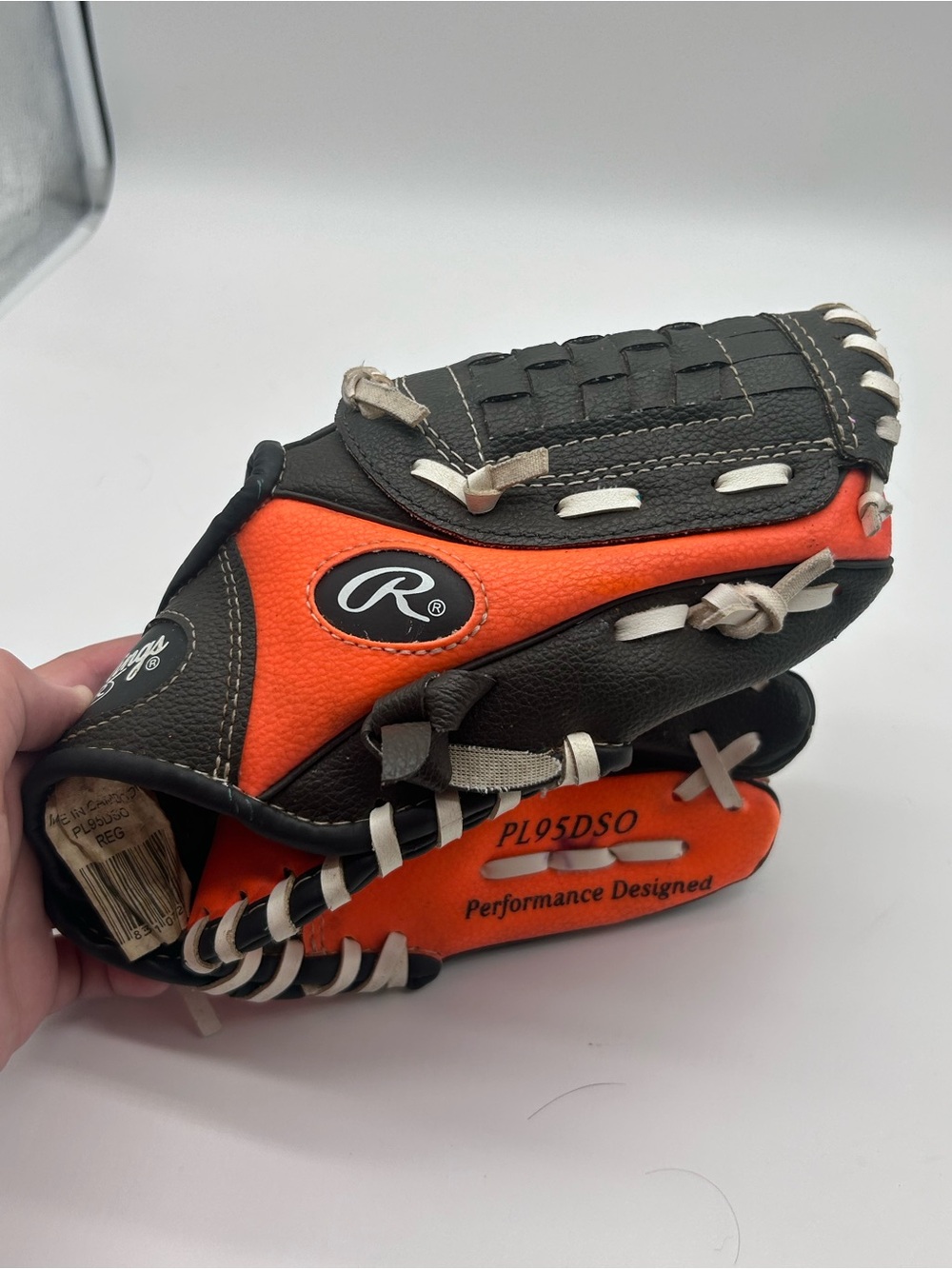 Rawlings Kids Orange and Black Moccasins - Youth Baseball Glove Style